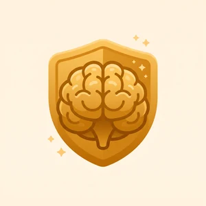 A brain protected by a shield, clarity returning